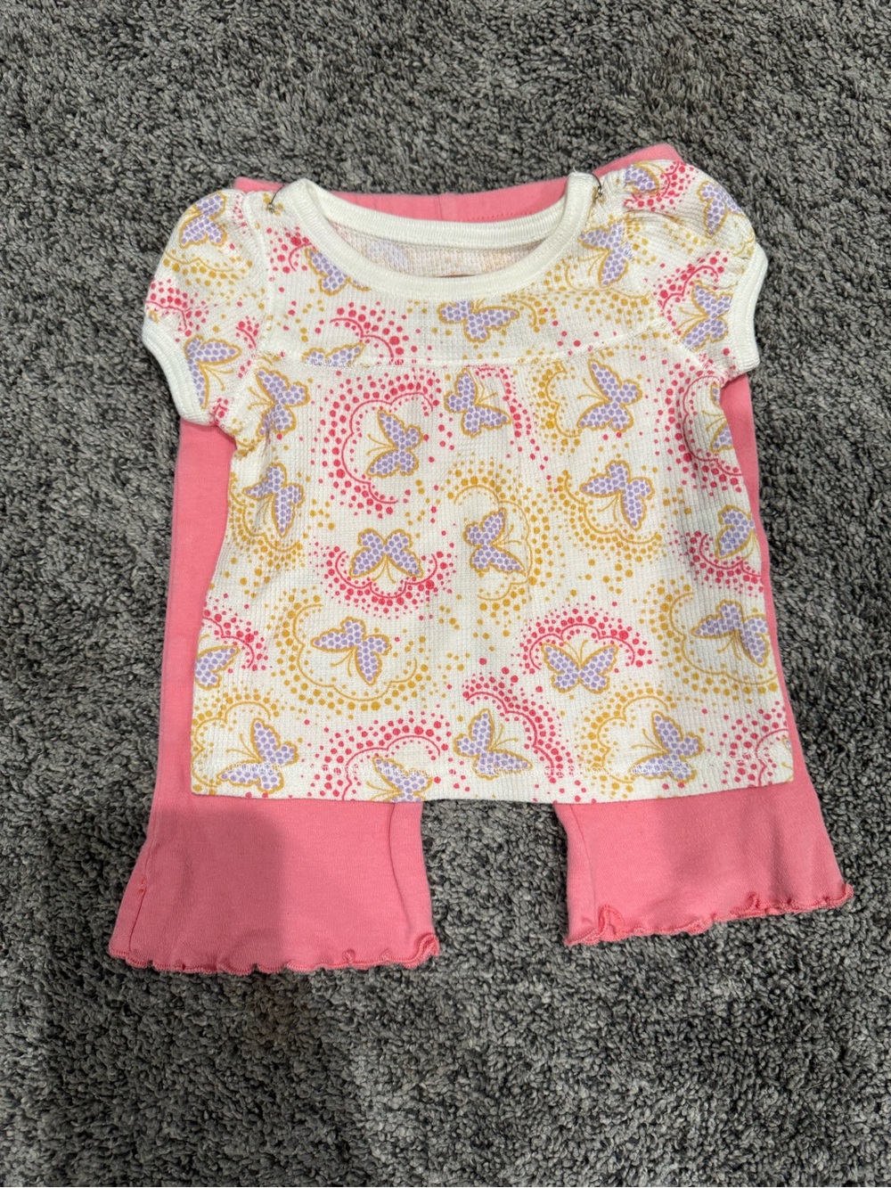 Cherokee White and Pink Butterfly Baby Set